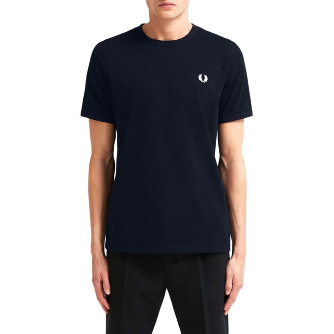 Fred Perry Ringer T-Shirt Navy - Maat S - Heren - Casual T-shirts