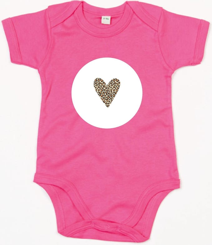 Rompertje Heart 2-Fuchsia-6-12 Maanden