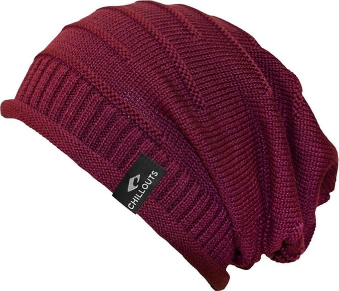 Chillouts beanie muts Erik in bordeaux model long beanie