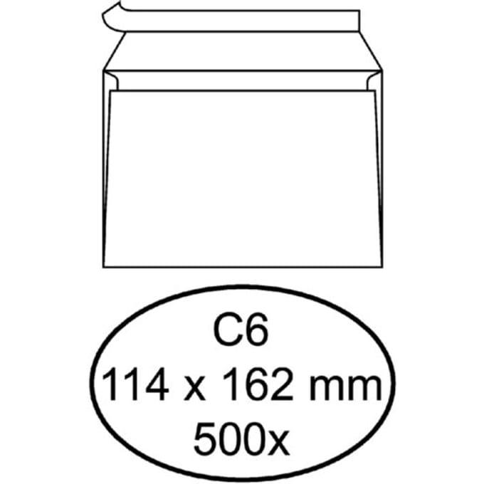 Envelop Hermes bank C6 114x162mm zelfklevend met strip wit