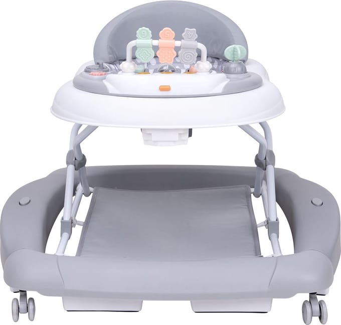 Topmark Jean - loopstoel - Inklapbare Babywalker - Schommelfunctie - Duwfuntie - incl. speelblad - Grijs