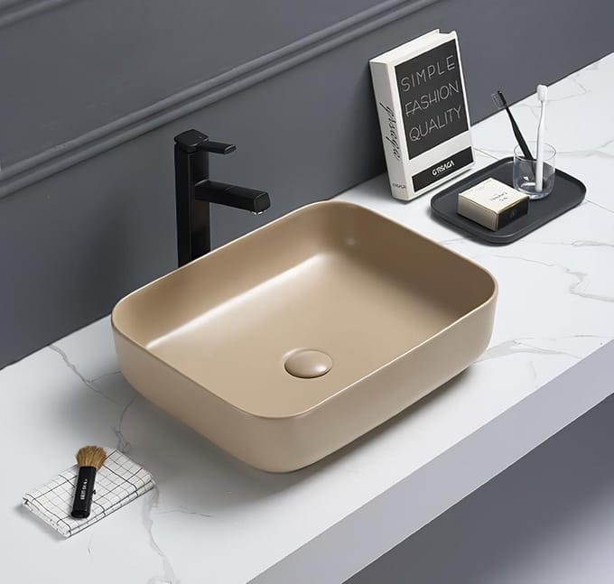 Waskom minerva color line Mat Zand Beige, incl. clickwaste