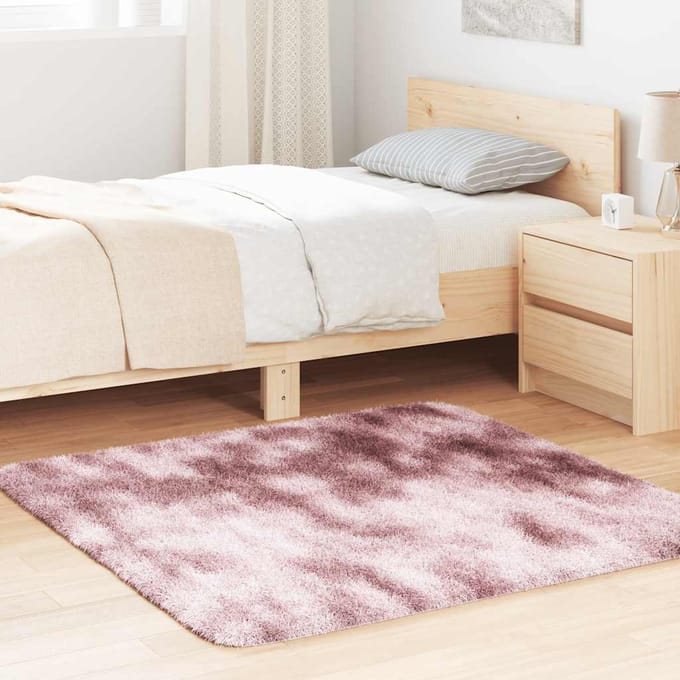 vidaXL - Hoogpolig - vloerkleed - NAVARRA - 120x120 - cm - polyester - stoffig - roze