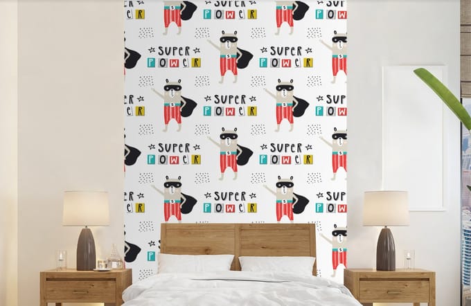 Behang - Fotobehang Jongens - Patroon - Superheld - Breedte 140 cm x hoogte 220 cm
