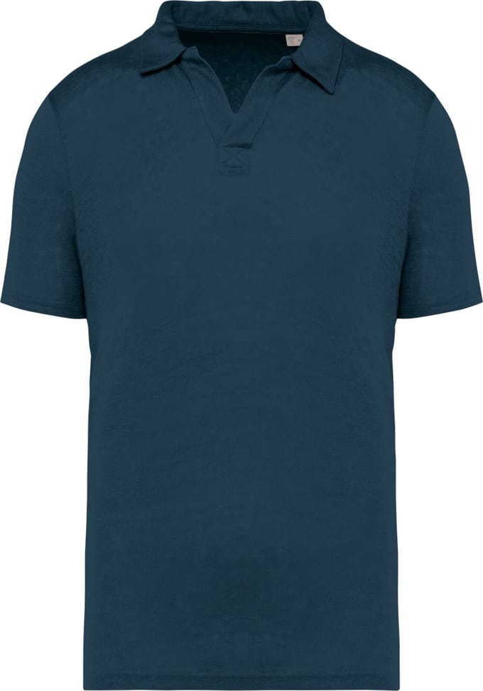 Spasso Linnen herenpolo SP220 - Peacock Blue - M