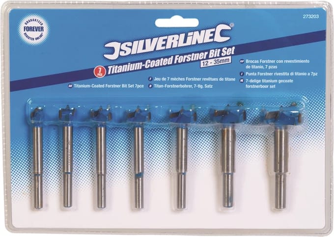 Silverline Titanium Gecoate Forstnerboor Set - 12 t/m 35 mm - 7 Delig
