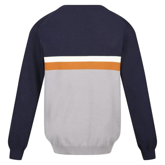 Regatta Heren Kaelen Colour Block Gebreide trui (Marine / Stormgrijs)