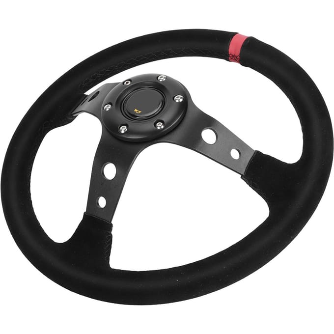 Universeel 35cm14inch 6-Bouts Auto Auto Racing Stuurwiel met Claxon Rood gray
