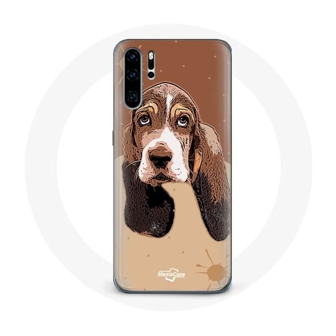 Coque pour Huawei P30 Basset Hound chien visage