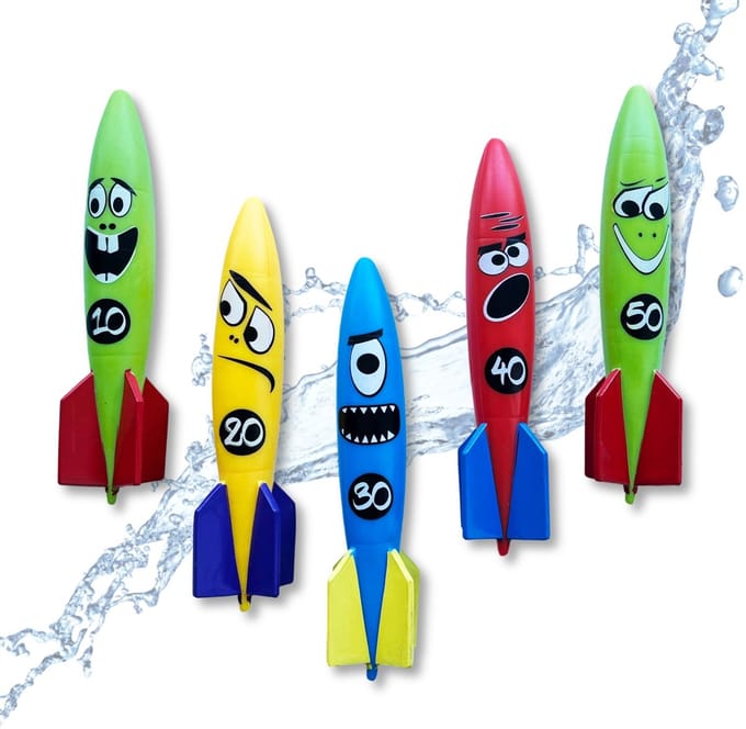 Schildkröt duik speelgoed Rocket Divers set voor zwembad en bad.