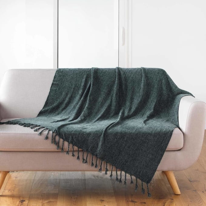 Plaid met franjes MELISSA, 125 x 150 cm