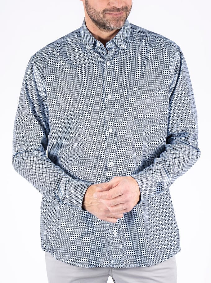 Pre End - Lange mouw overhemd - Mannen - XL - Blauw - Polyester - 31-100568
