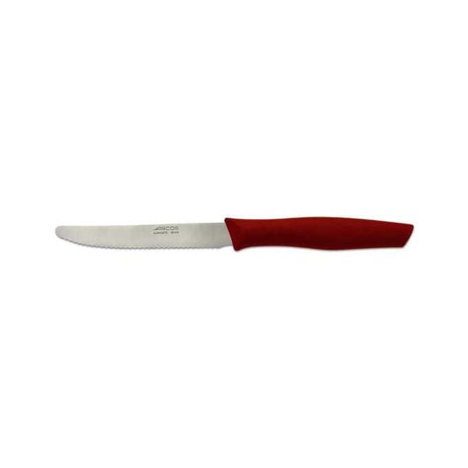 Couteau de table Arcos Nova 188822 en acier inoxydable Nitrum et mangue en polypropylène, de couleur rouge, lame de 11 cm avec