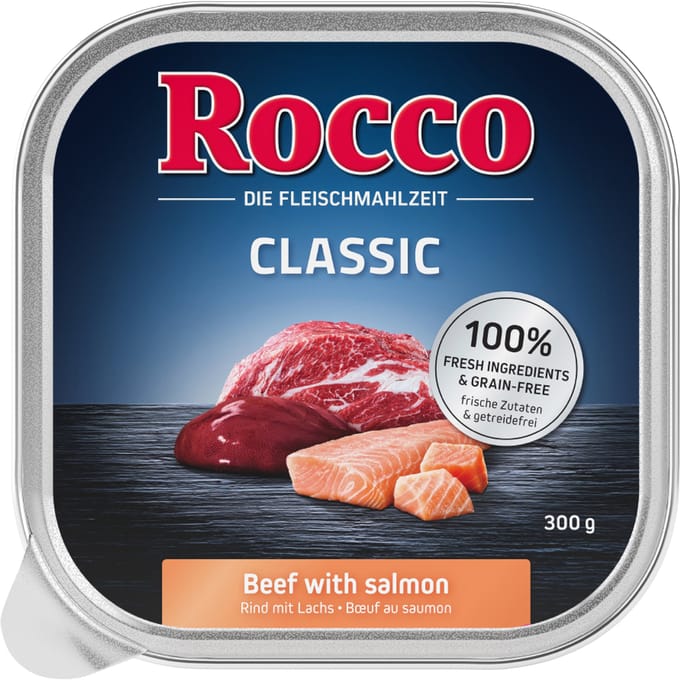 9x300g Rund met Zalm Rocco Hondenvoer