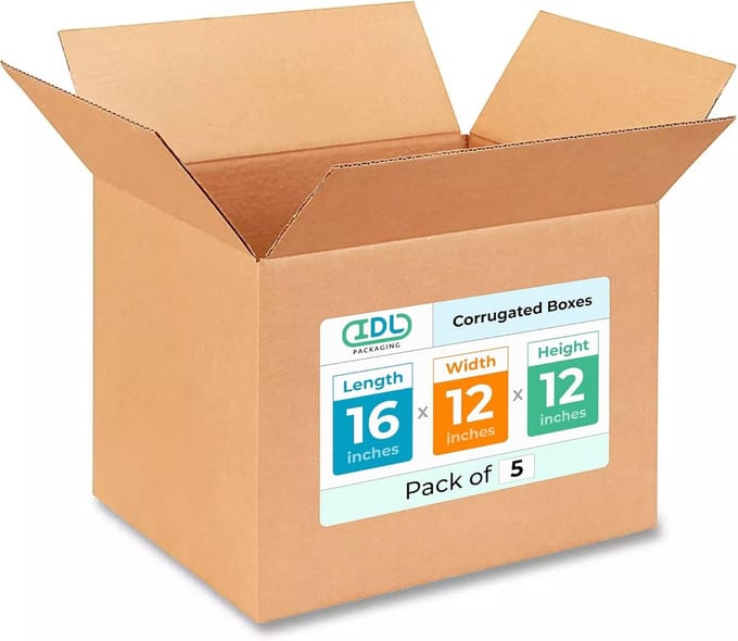 Verhuisdozen Medium - Verzenddozen Karton - Spullen Opslaan - Schokdempende Structuur - Pack van 5 - Kraft