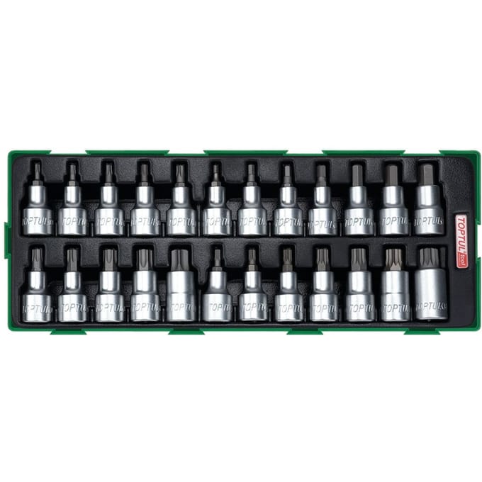 Toptul 24-delige 1/2" dopsleutelset voor gereedschapswagen