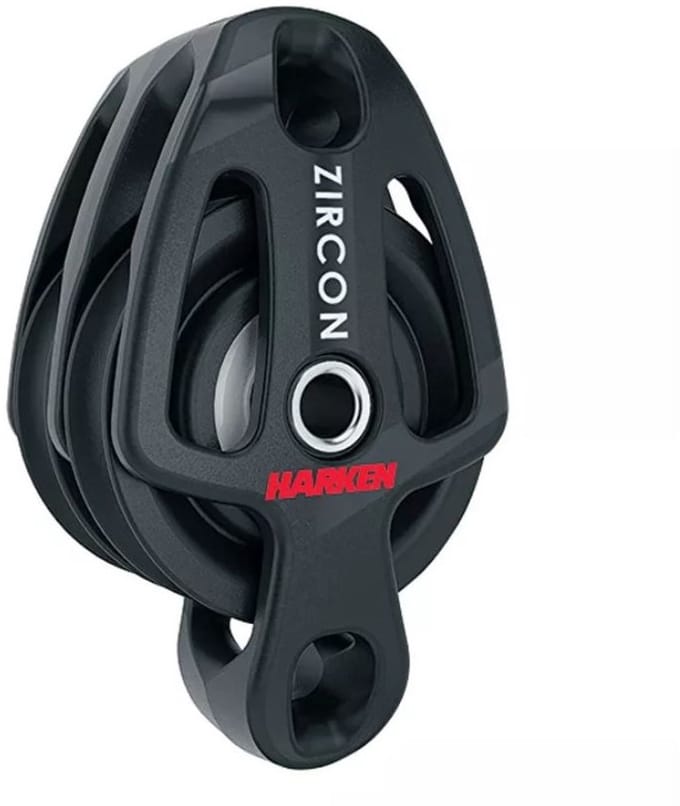 Harken 2198 2-schijfs 57mm Zircon blok met hondsvot