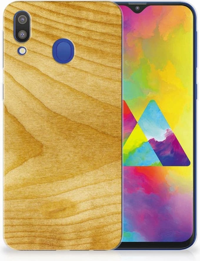 Samsung Galaxy M20 (Power) Bumper Hoesje Licht Hout