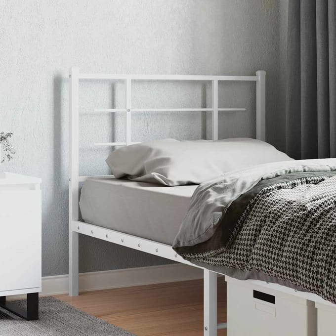 vidaXL - Vervangend - hoofdbord - 100 - cm - metaal - wit