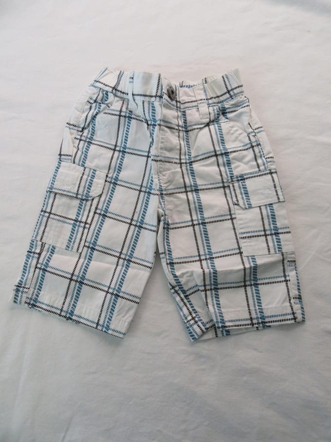 dirkje , bermuda, jongen, wit / blauw / zwart , 92 - 2 jaar