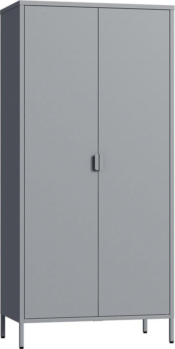 Kledingkast Esteli 2-deurs 170x80x45 cm grijs [en.casa]