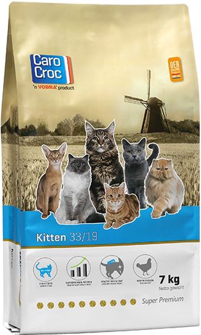 CaroCroc Kitten 7kg met catessystick 5 gram