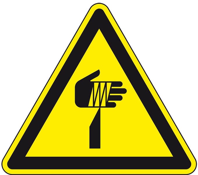 Waarschuwingssticker scherpe punten - ISO 7010 - W022 400 mm
