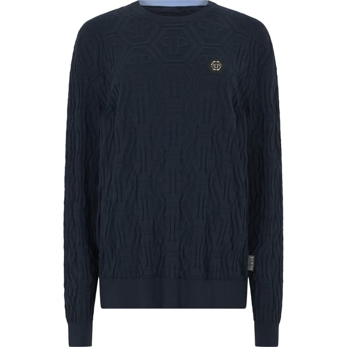 Jacquard Round Neck Pullover Monogram