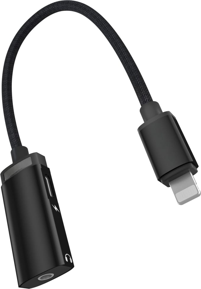 Phreeze Audio Splitter - Geschikt voor iPhone Lightning naar Jack 3.5mm Audio Verloopstukje - Muziek + Laden Tegelijkertijd - Extra Sterk