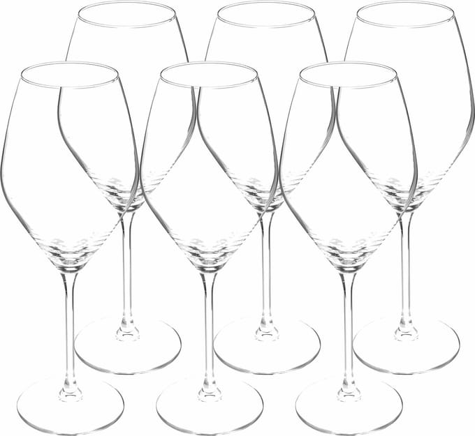Secret de Gourmet Wijnglazen set Silvia - doosje 12x stuks - chique glas - 47 CL - witte/rode/rose