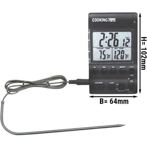 GGM Gastro Braadthermometer met timer - sondelengte: 165mm - -30°C tot +200°C