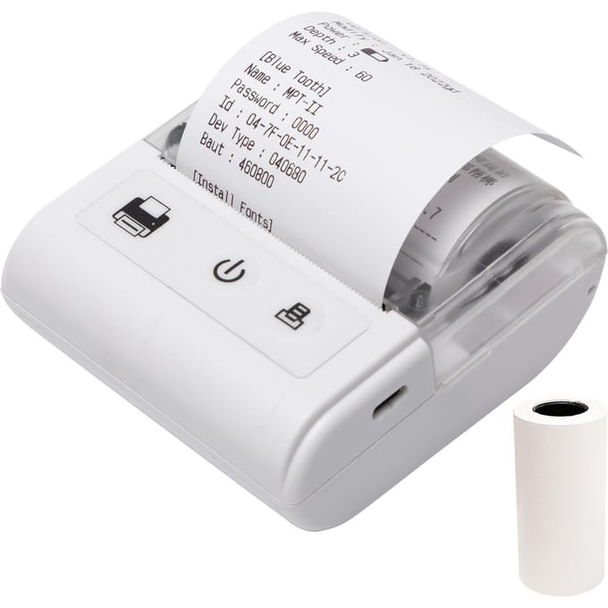 Draagbare mini thermische bonprinter USB- en BT-verbinding 2 inch 57 mm draadloze printer hoge snelheid wit