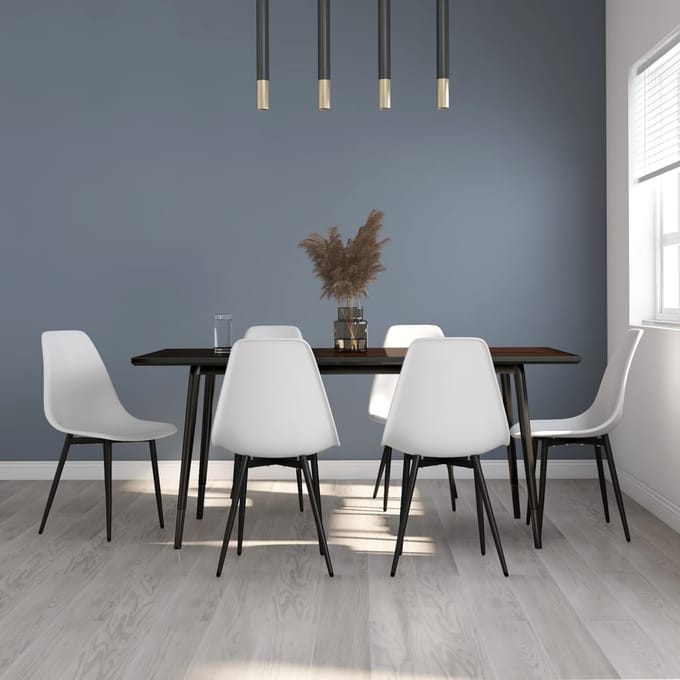 vidaXL - Eetkamerstoelen - 6 - st - PP - wit