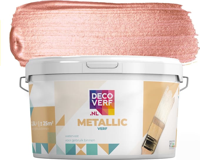 Decoverf metallic verf zalmroze, 2.5L