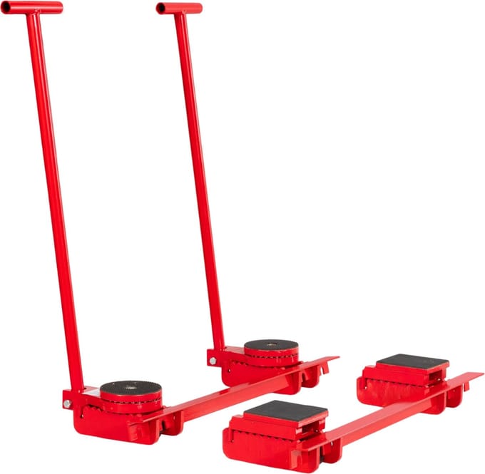 Set transportrollen 20 ton 4 plateaus 2 stuurgrepen MW Tools TRS20