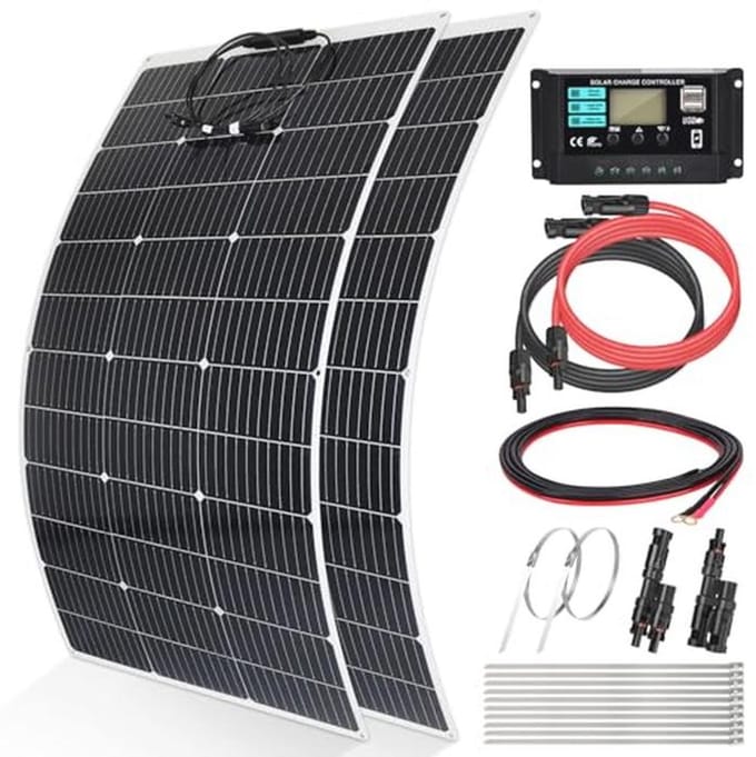 240W 12V Flexibel Zonnepaneel Set met Laadregelaar en Accessoires