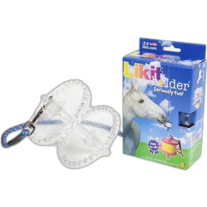 Likit Liksteenhouder Paard met Touw - Clear Glitter