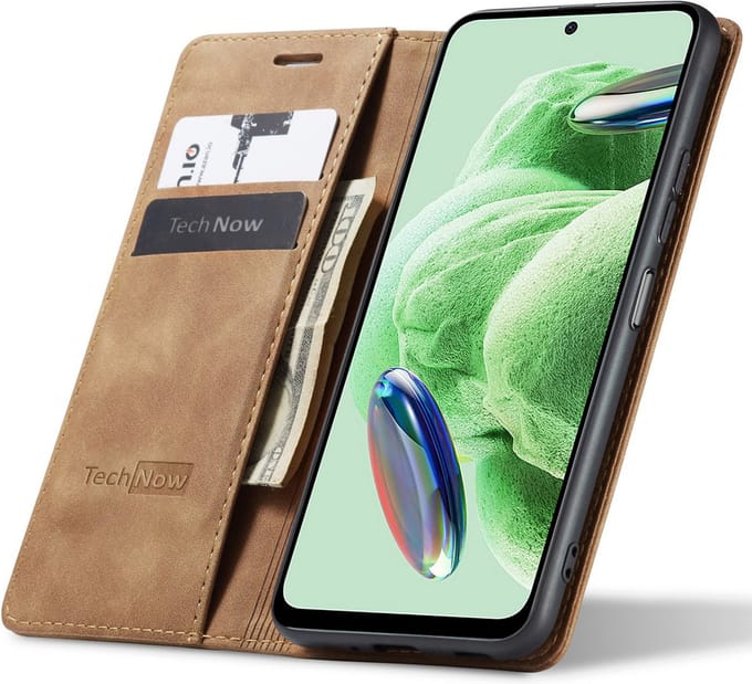 Hoesje geschikt voor Xiaomi Redmi Note 12 5G / Poco X5 - Book Case Leer Slimline Bruin