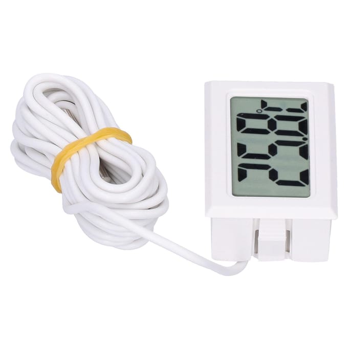 Thermomètre numérique filaire LCD, mini instrument de mesure de la température électronique FY13001, blanc blanc