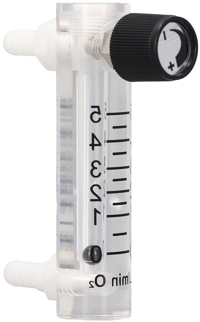 Luchtstroommeter - Debietmeter Gas - Luchtstroom Meten - Paneelmontage - 0-5 LPM - Transparant