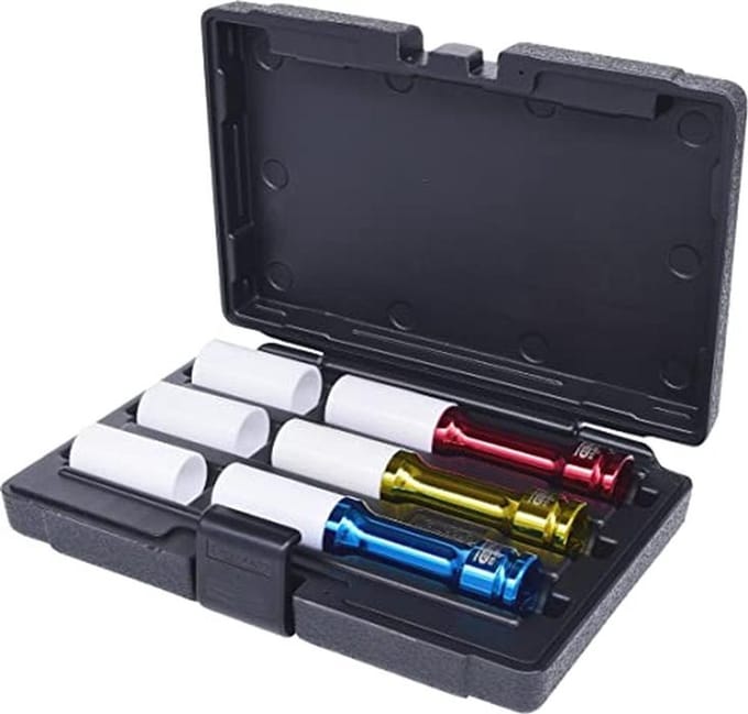 1/2" Dopsleutelset voor Alu-Velgen - 6-dlg, Extra Lang, Krachtig