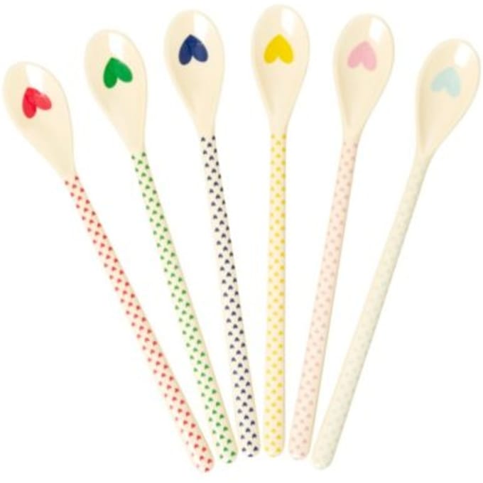 Rice melamine latte macchiato lepel favorite hearts, assorti