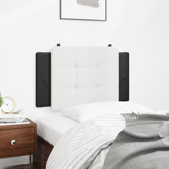 vidaXL - Hoofdbordkussen - "Zadar" - 90 - cm - kunstleer - wit - en - zwart