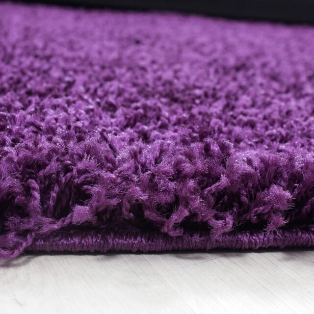 Muratap Basic rond shaggy vloerkleed paars hoogpolig- 200 cm rond