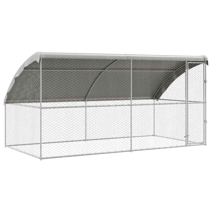 vidaXL - Hondenhok - 2 - st - Zilver - 4 - x - 2 - x - 2 - m - Gegalvaniseerd - staal