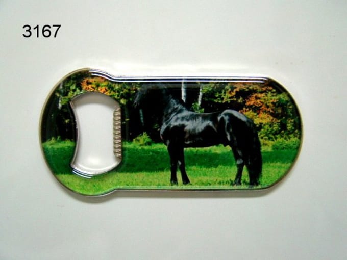 Flesopener met afbeelding Fries paard