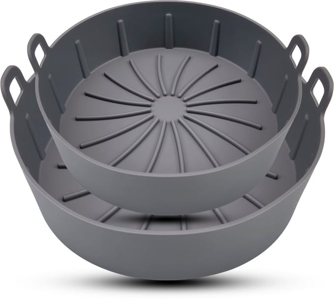 Bodo® Airfryer Bakje - Airfryer Accesoires - 16 & 19 cm - Grijs