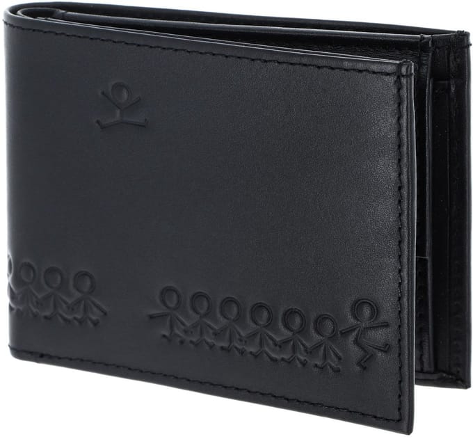 oxmox Leren portemonnee Leather Pocketbörse Jumping Jack Embossed Black zwart