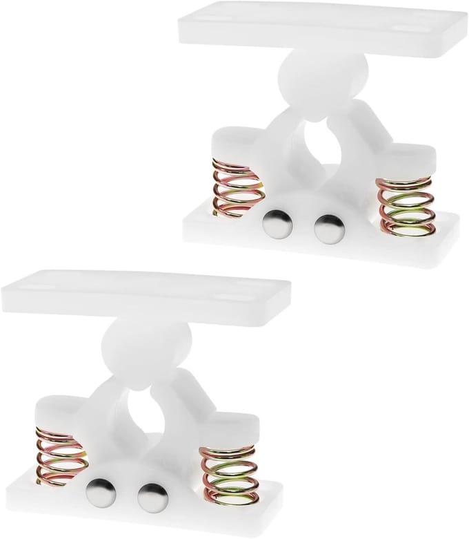 2 Stuks Plastic Deurstopper en Deurhouder voor Caravan, Camper en Meubels - Wit en Duurzaam