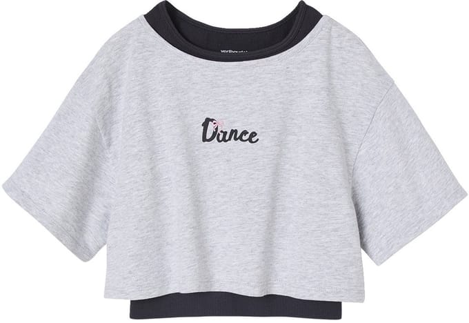Vertbaudet 2-in-1 cropped sport t-shirt met beha's voor meisjes